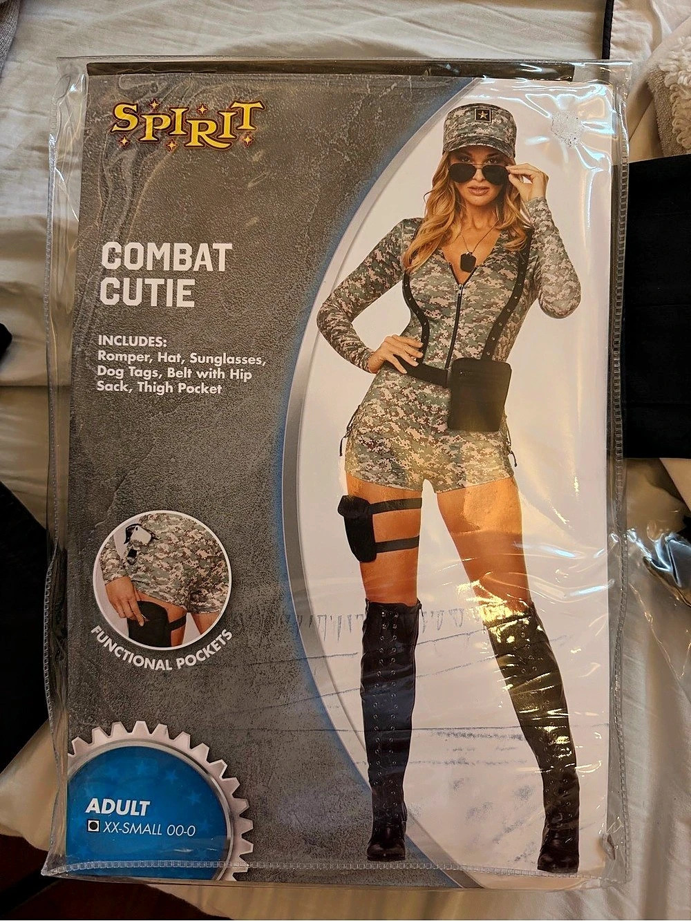 BRAND NEW! Spirit Halloween Combat Cutie costume Women's Camo